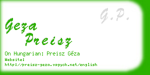 geza preisz business card