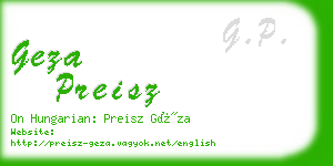 geza preisz business card
